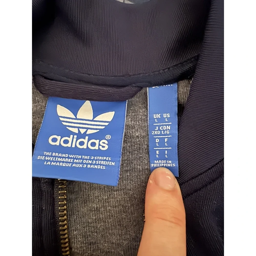 adidas Men's Large 3-Stripes Track Jacket Blue